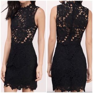 Tobi Black Lace Bodycon Dress Sz Small